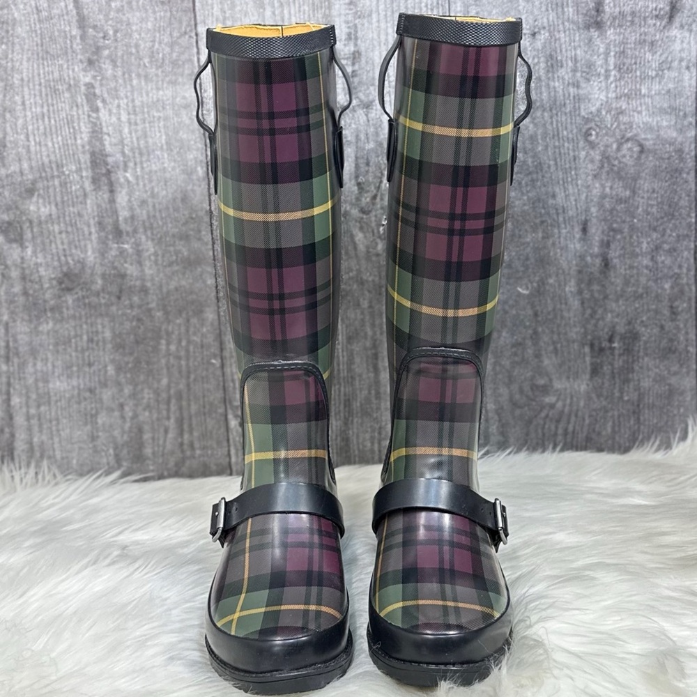 L.L. Bean Plaid Wellies Rainboots [S3065] - Picture 2 of 13